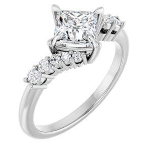 1.18 Carat Lab Diamond Princess Cut Engagement Ring, IGI Certified!